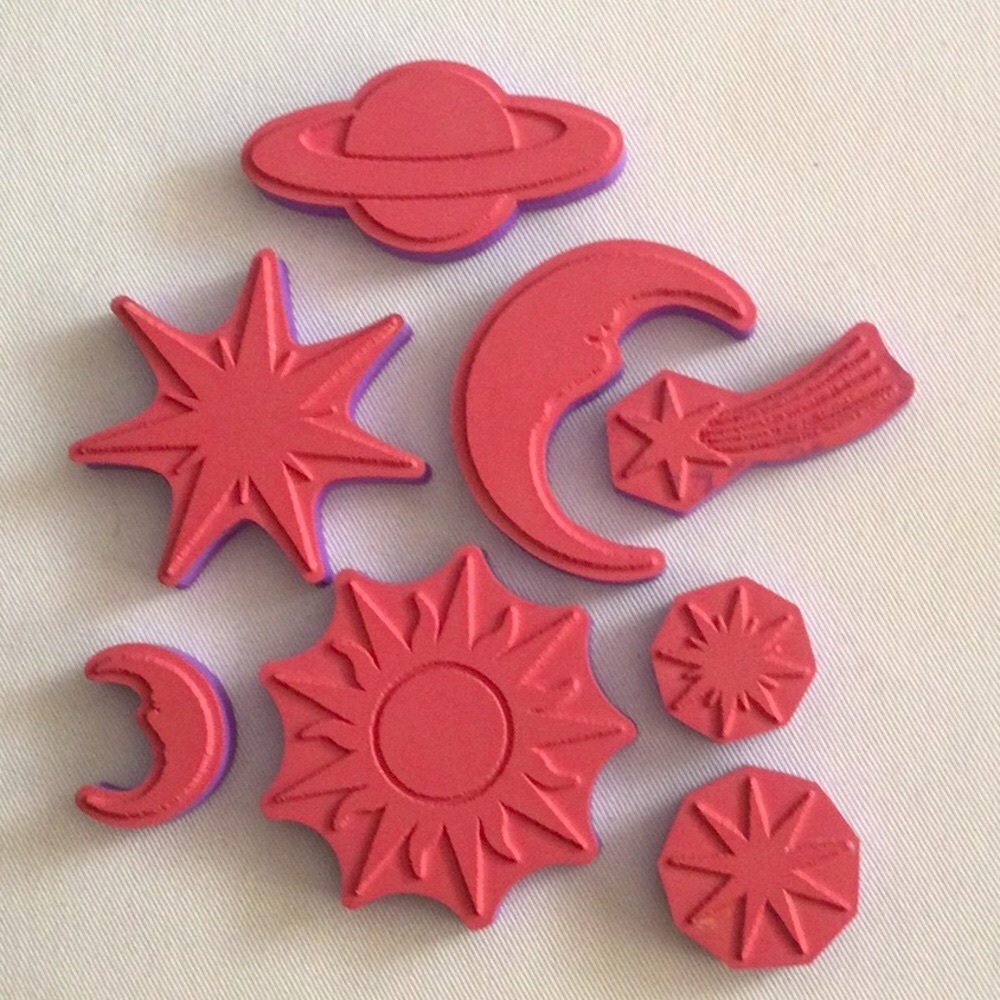 Celestial Foam Rubber Stamp and Stencil Set by Inkadinkado